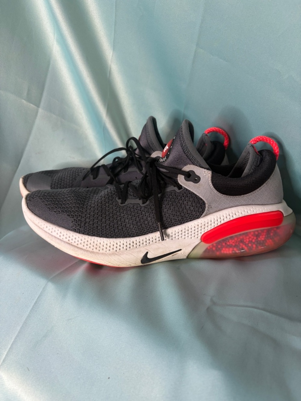 Nike Joyride Run Flyknit Sneakers Men Size 14 | Charcoal Grey/Orange| Rare Size - Picture 3 of 6